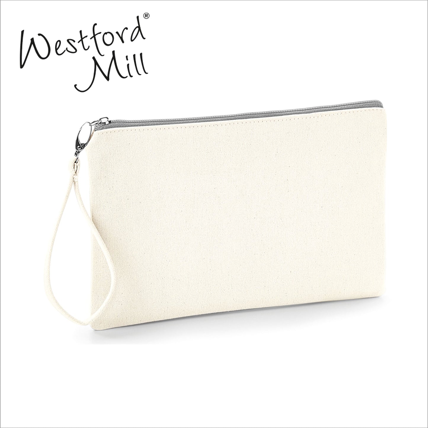 Westford Mill Canvas Wristlet Light Grey/Natural image 0