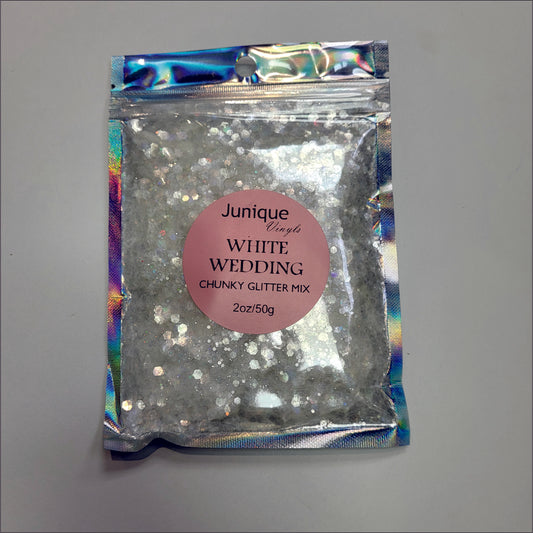 White Wedding - Holo Chunky Glitter Mix image 1