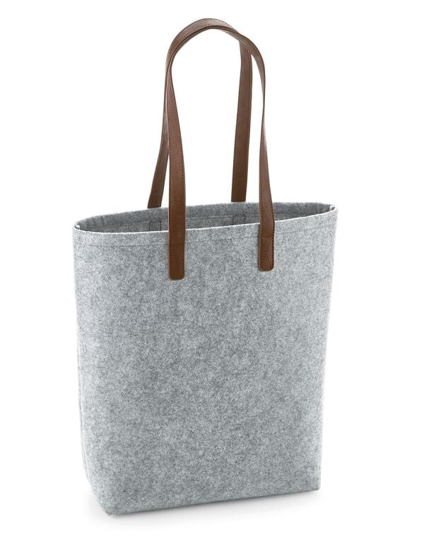 Bagbase Felt Tote Bag Leather Handles image 1