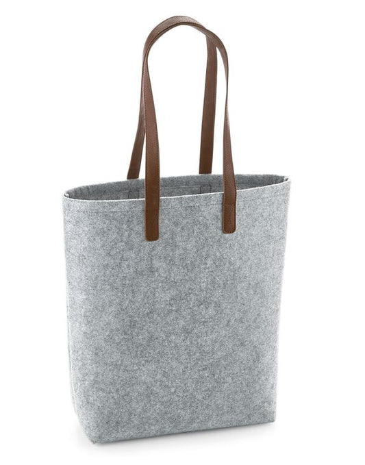 Bagbase Felt Tote Bag Leather Handles image 1