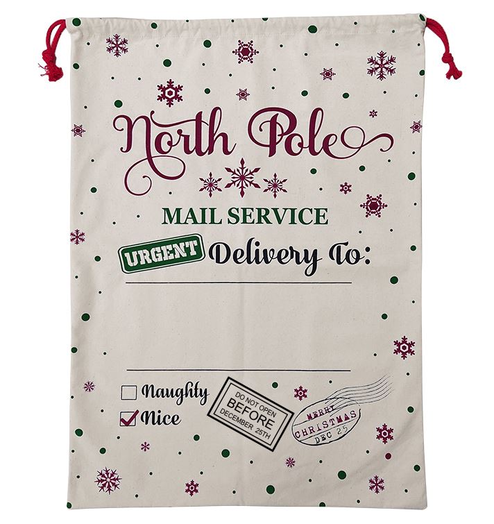 North Pole Red Snowflakes sack image 0