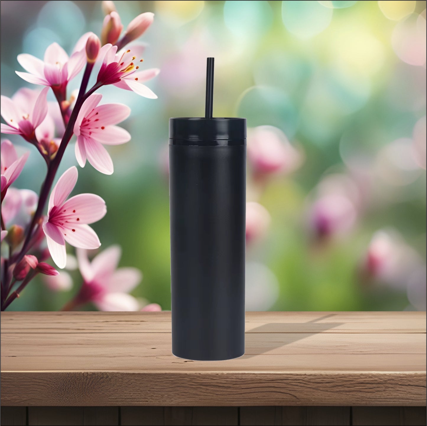 Black 16oz Skinny Tumbler