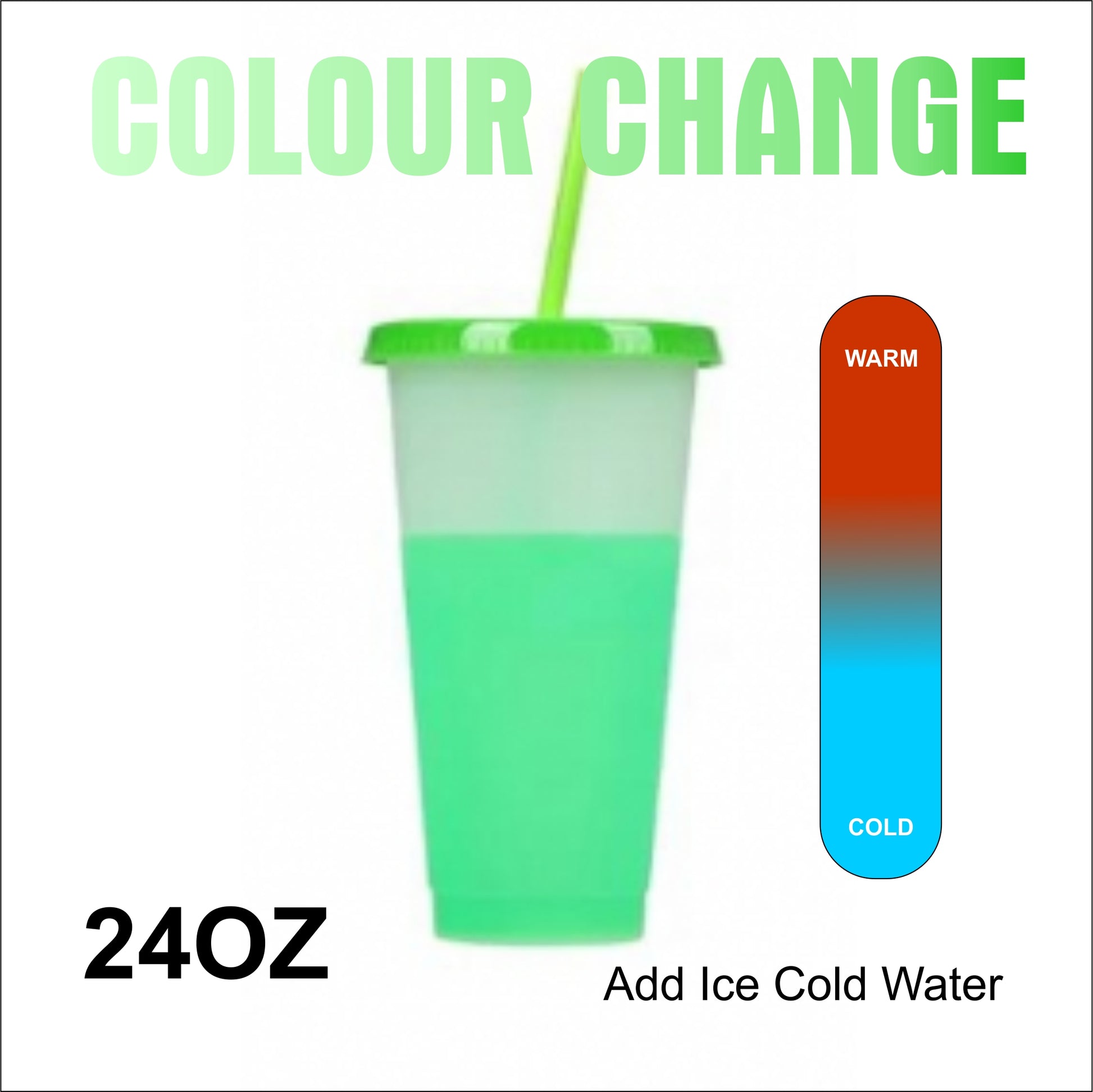 24oz Colour Change Green Cold Cup image 0