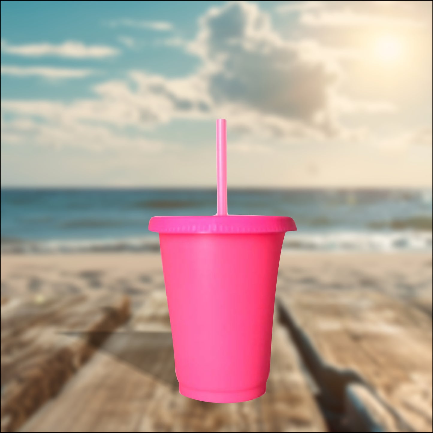 Neon Pink 16oz Cold Cups