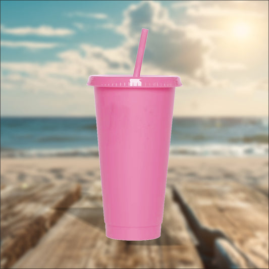 Hot Pink 24oz Cold Cups