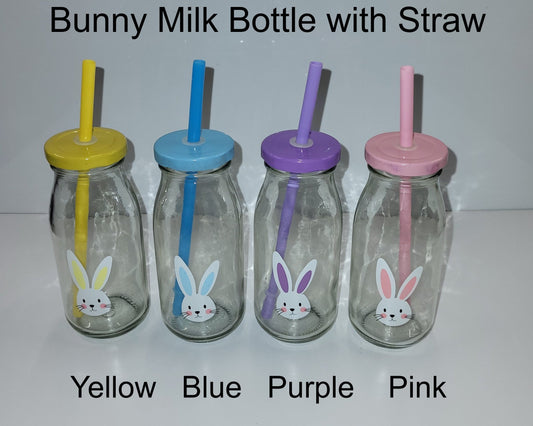 Bunny Milk Bottle with Straw image 0