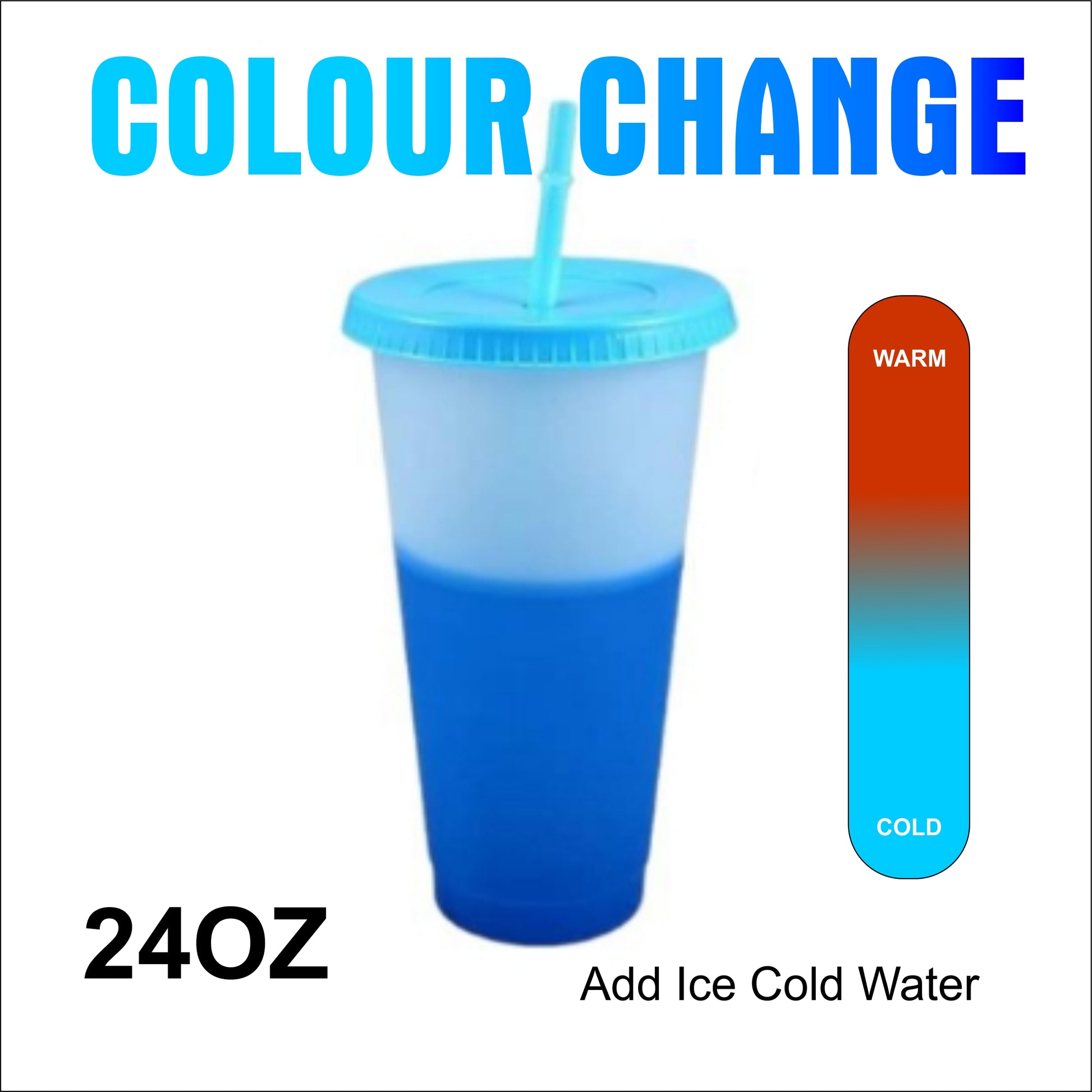 24oz Colour Change Blue Cold Cup image 0
