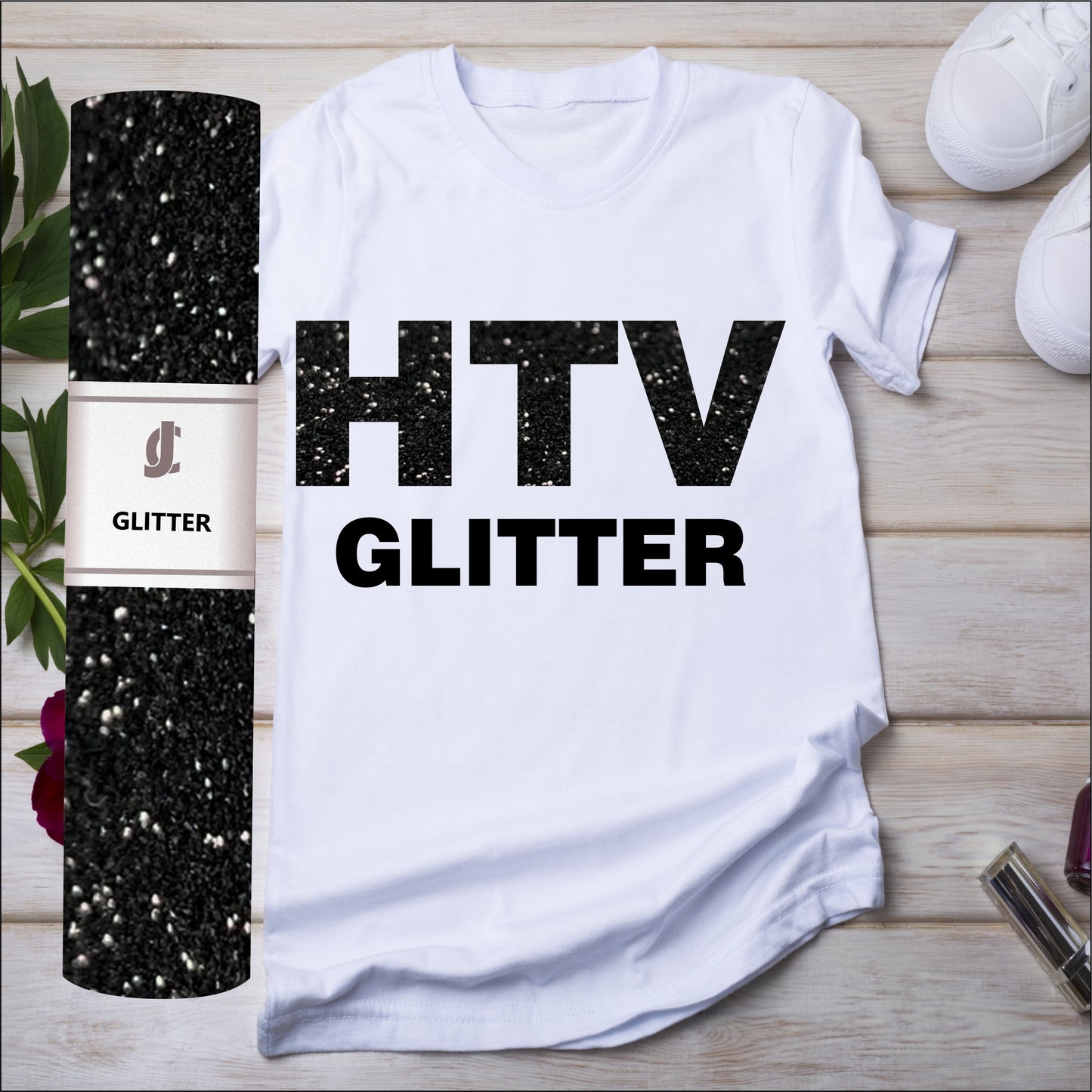 Glitter HTV Black