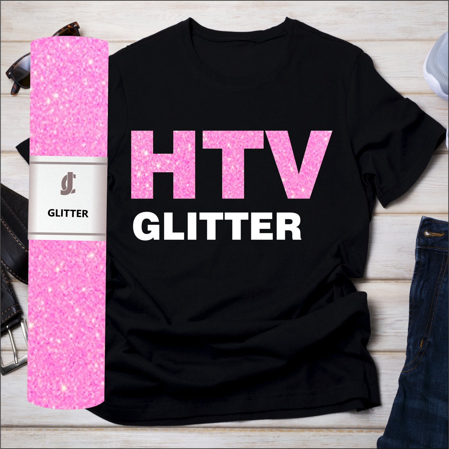Glitter HTV Neon Pink