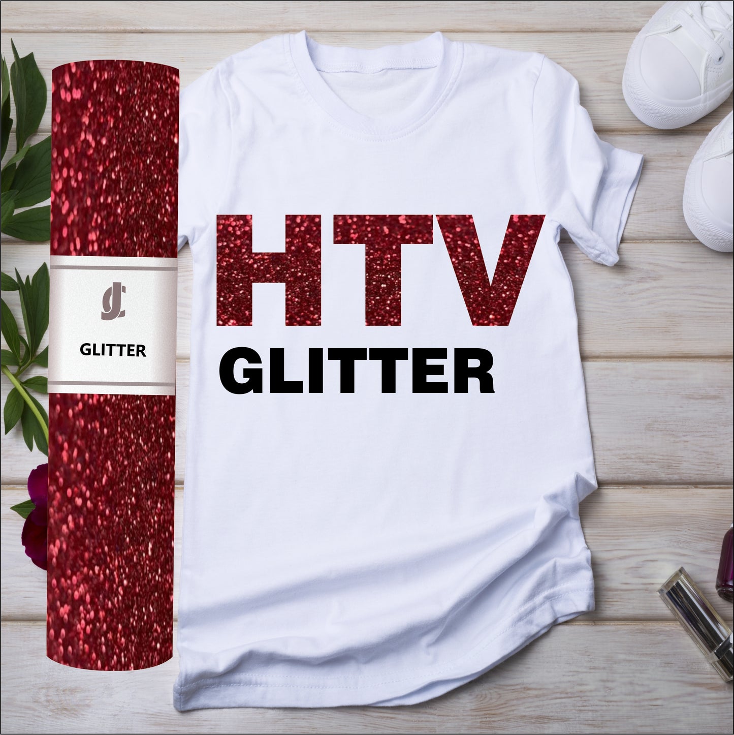 Glitter HTV Red